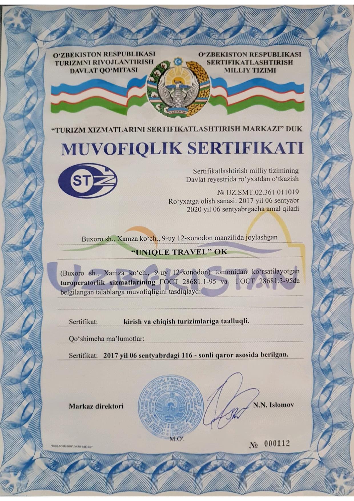 certificate