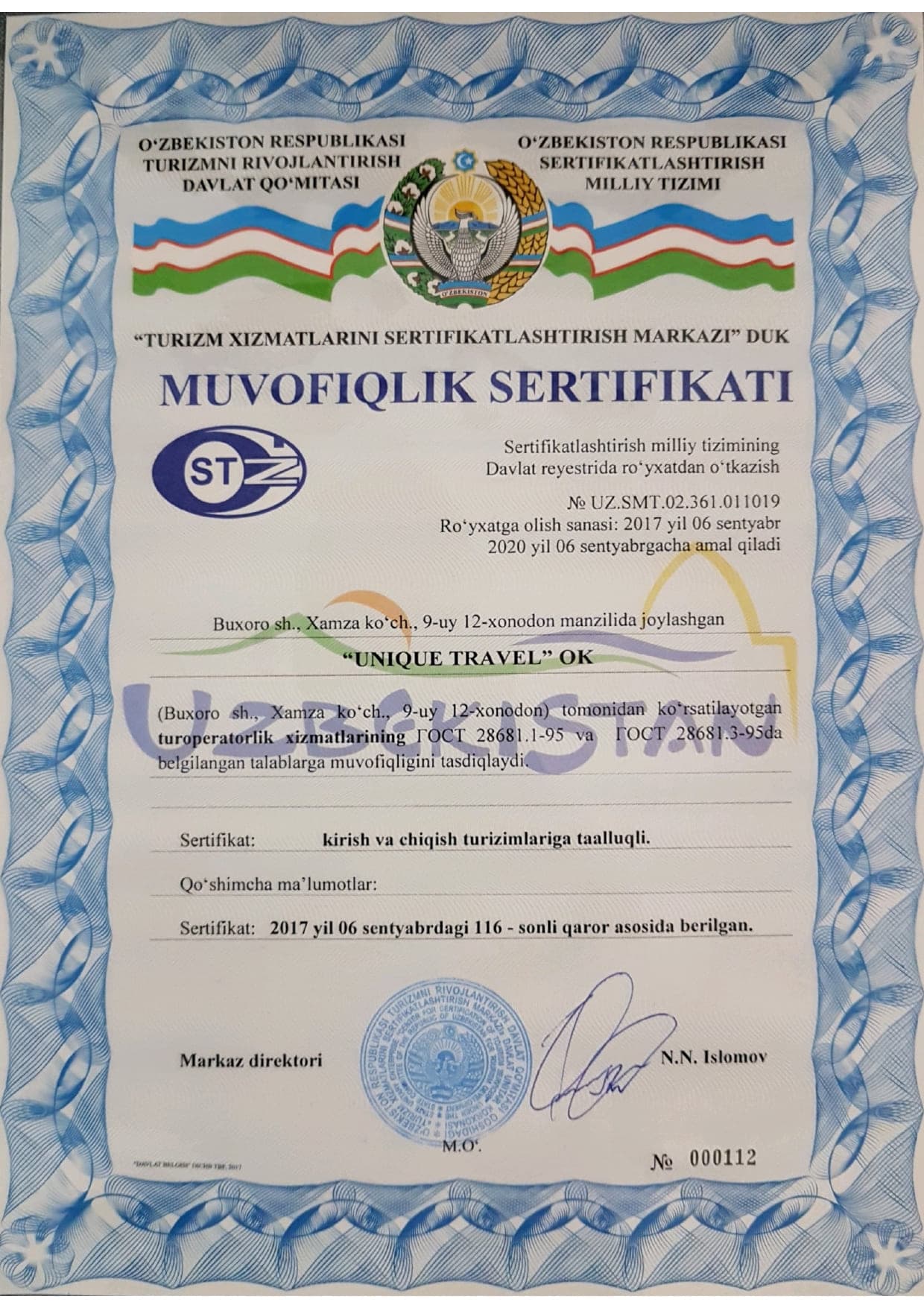 certificate