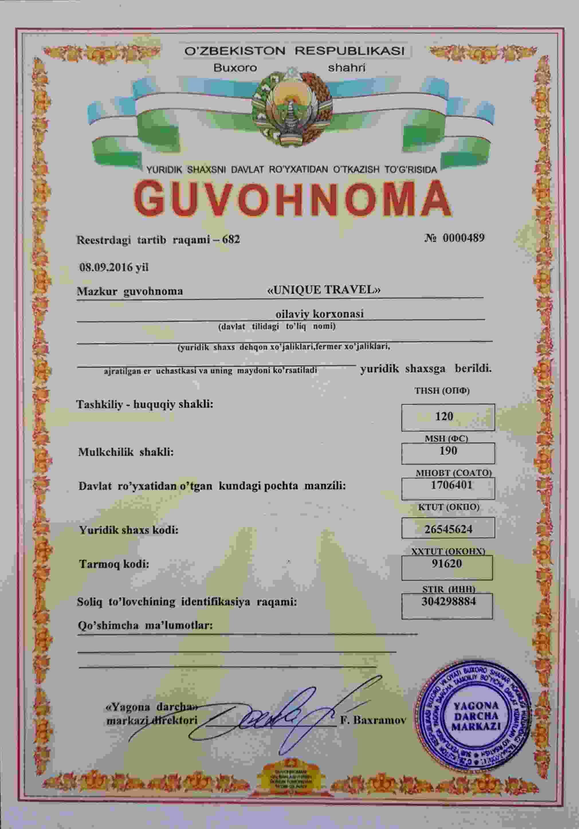 certificate