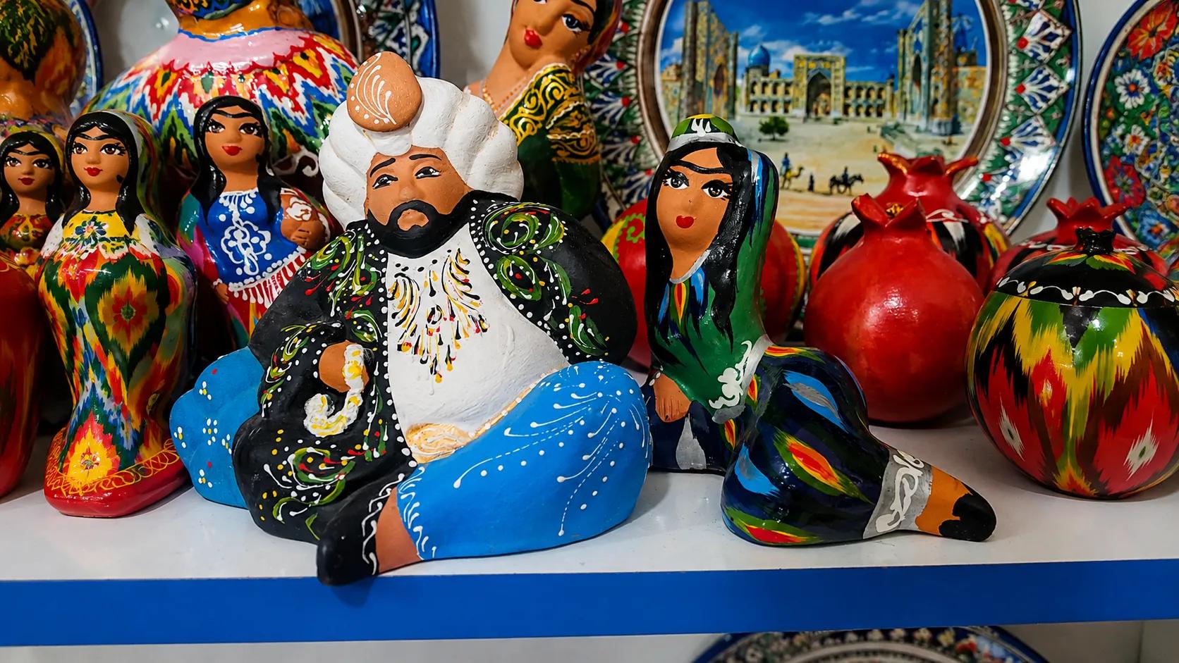 Traditional Uzbek ceramic figurines