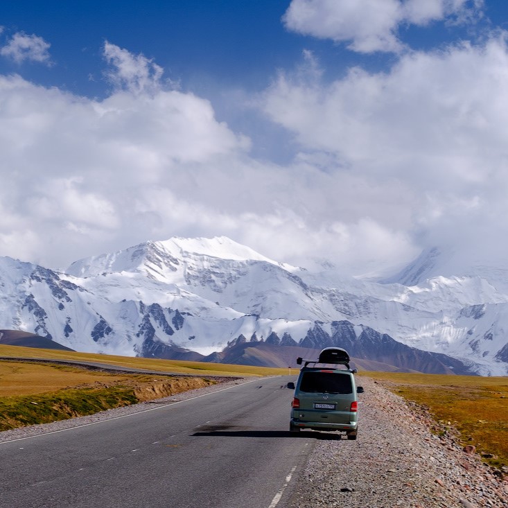 Traveling through the Irkeshtam Pass, Kyrgyzstan