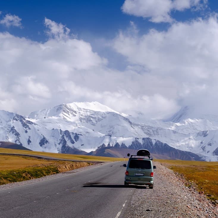 Traveling through the Irkeshtam Pass, Kyrgyzstan
