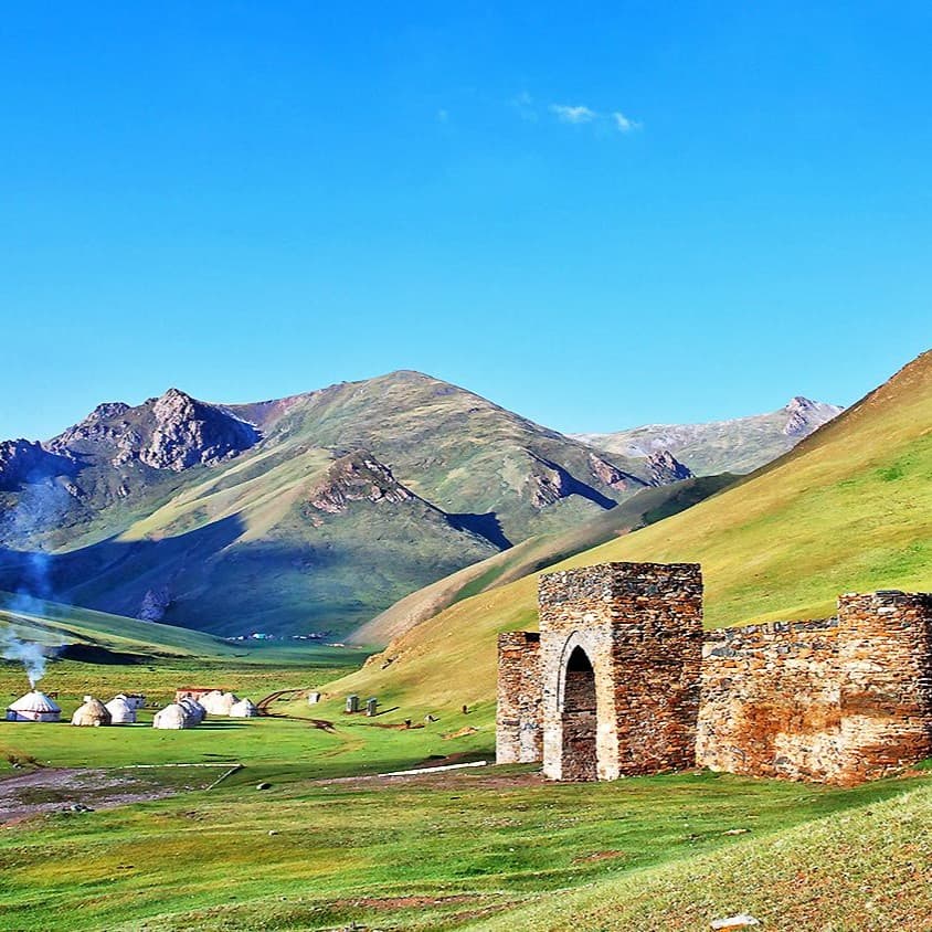Traveling through Tash-Rabat, Kyrgyzstan